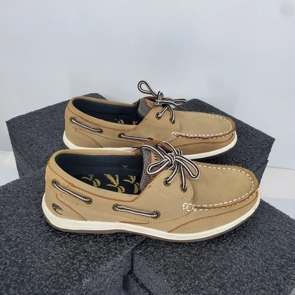 Island Surf Men's Boat Shoes Leather Brown Size 7
